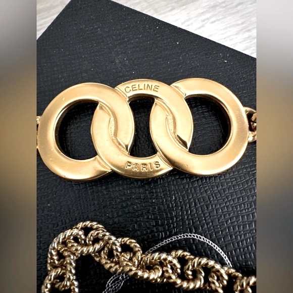 CELINE PARIS RUNWAY LOGO CHUNKY ADJUSTABLE  CHAIN BELT- UPDATED PICS - Picture 6 of 11